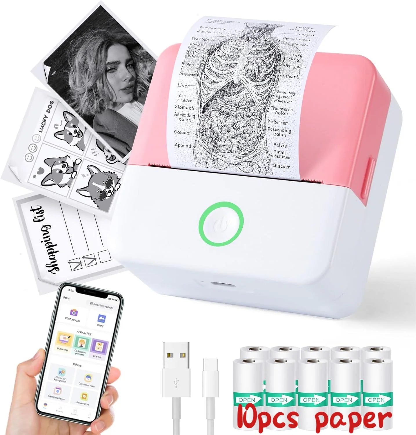 "Pocket-Sized Bluetooth Sticker Maker & Label Printer - Compatible with iOS & Android"