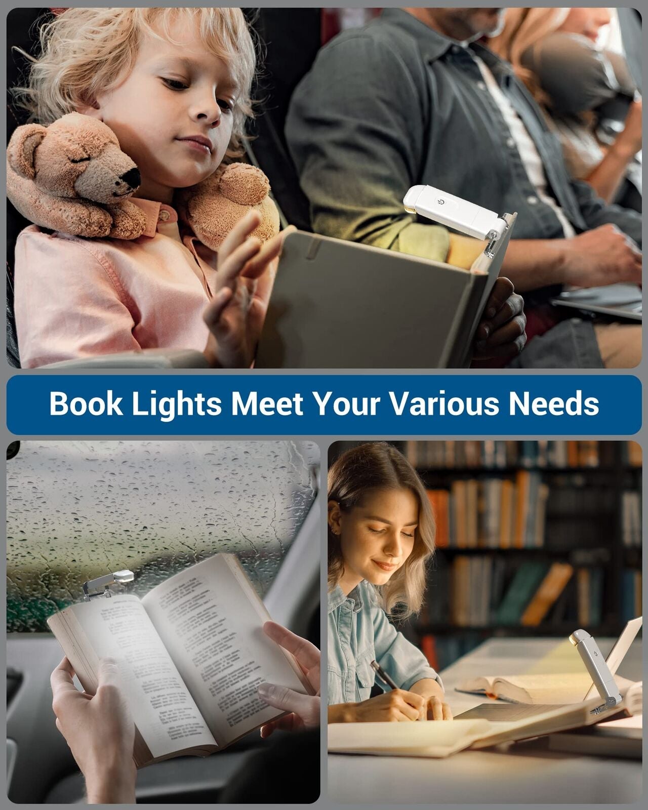 "Rechargeable LED Book Reading Light: Illuminate Your Reading Experience"